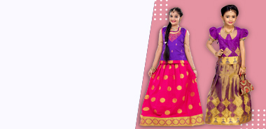 Home - Saara Fashions Online - Pattu pavadai | Pattu Half Sarees | Traditional Kids Wear pattu pavadai popup